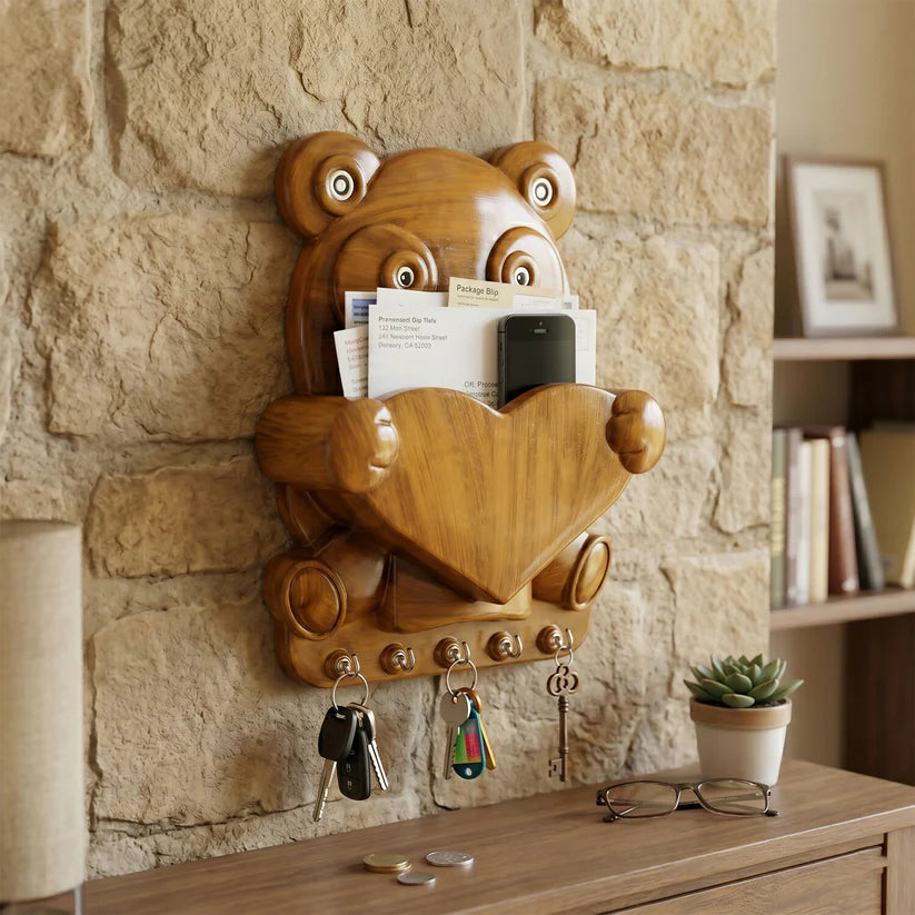 Key Holder – Cute Panda Wall Mount with Storage Pocket