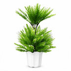 Artificial Cedar Plant in White Ceramic Pot – Luxury Home & Office Décor