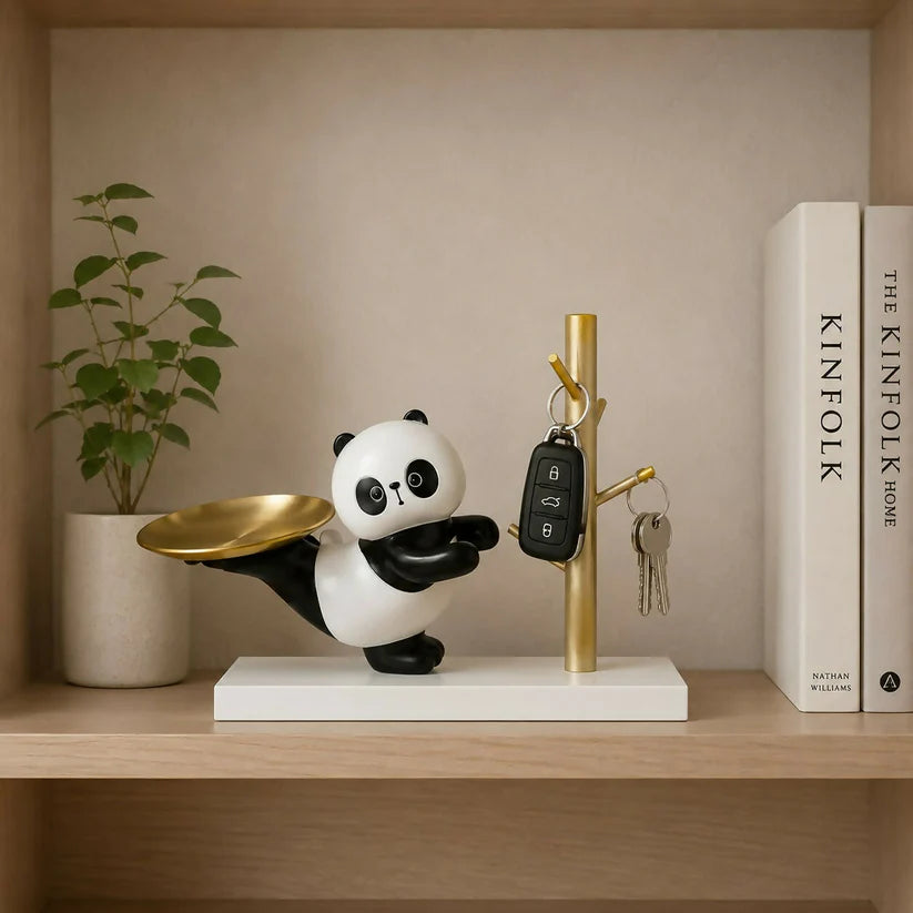 Panda Key Holder Tray – Decorative Resin Organizer Stand