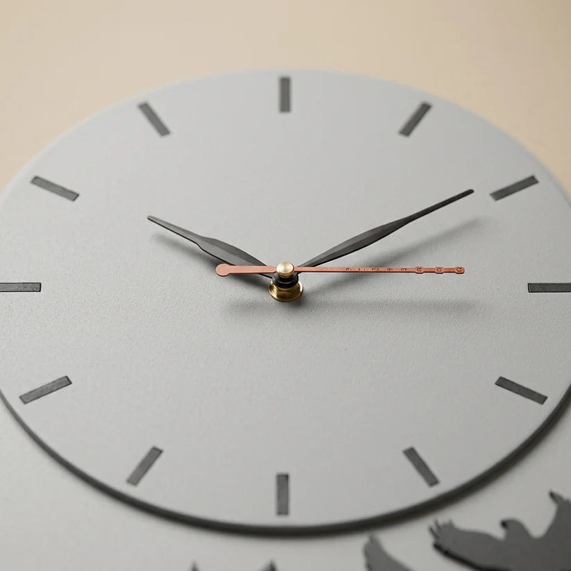 Premium Grey Botanical Designer Silent Wall Clock | Minimalist Decorative Wooden Clock for Living Room, Bedroom & OfficePremium Grey Botanical Designer Silent Wall Clock | Minimalist Decorative Wooden Clock for Living Room, Bedroom & Office