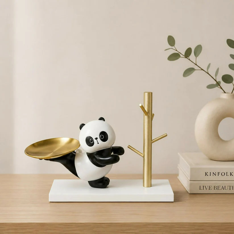 Panda Key Holder Tray – Decorative Resin Organizer Stand