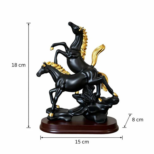 Twin Horse Statue - Elegant Success Symbol for Your Desk