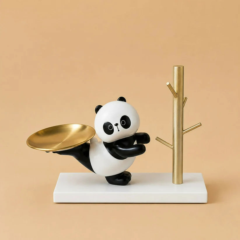 Panda Key Holder Tray – Decorative Resin Organizer Stand