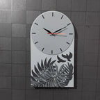 Premium Grey Botanical Designer Silent Wall Clock | Minimalist Decorative Wooden Clock for Living Room, Bedroom & OfficePremium Grey Botanical Designer Silent Wall Clock | Minimalist Decorative Wooden Clock for Living Room, Bedroom & Office