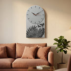Premium Grey Botanical Designer Silent Wall Clock | Minimalist Decorative Wooden Clock for Living Room, Bedroom & OfficePremium Grey Botanical Designer Silent Wall Clock | Minimalist Decorative Wooden Clock for Living Room, Bedroom & Office