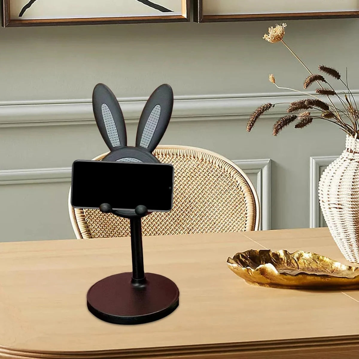 ute Bunny Phone Stand Angle Height Adjustable Phone Stand For Desk Kawaii Phone Holder Desk Accessories Easter Bunny Gifts Favor For Girl Boys Accessories For Phone Tablet Easter Gifts Favors