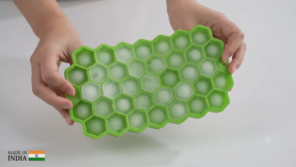 Flexible Silicone Honeycomb Design 37 Cavity Ice Cube Moulds Trays Small Cubes For Whiskey Tray For Fridge (Multicolor)