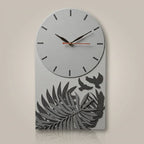 Premium Grey Botanical Designer Silent Wall Clock | Minimalist Decorative Wooden Clock for Living Room, Bedroom & OfficePremium Grey Botanical Designer Silent Wall Clock | Minimalist Decorative Wooden Clock for Living Room, Bedroom & Office