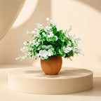 Artificial White Flower Plant with Pot for Home Decor & Elegant Interior Styling